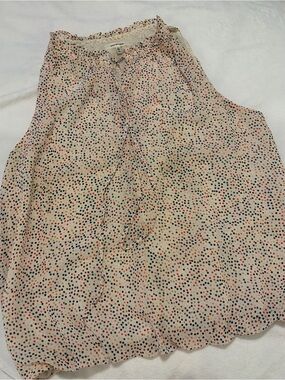 Max Studio Light Cream Polka Dot Sleeveless Blouse - Women's Top